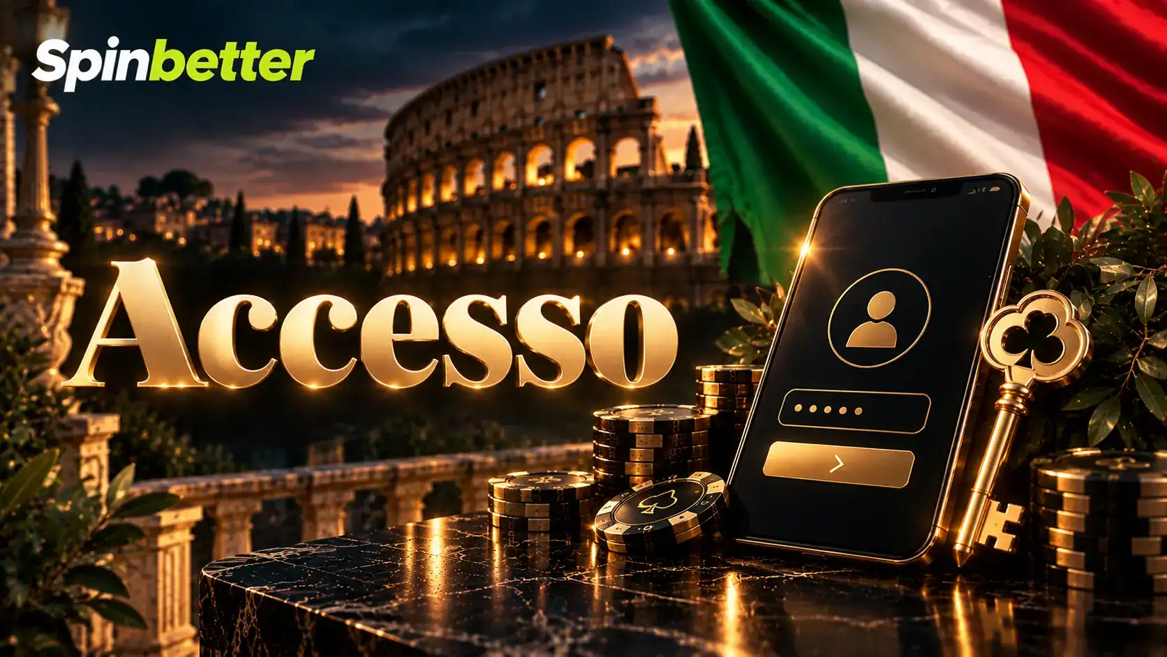 Banner sull'accesso al conto con schermata di inserimento credenziali
